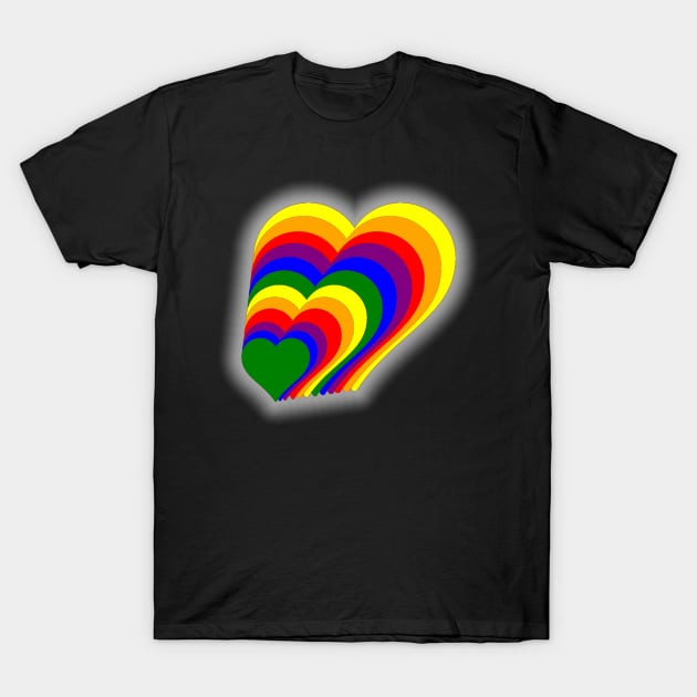 Hearts, hearts, hearts...in primary colors T-Shirt by Like Water